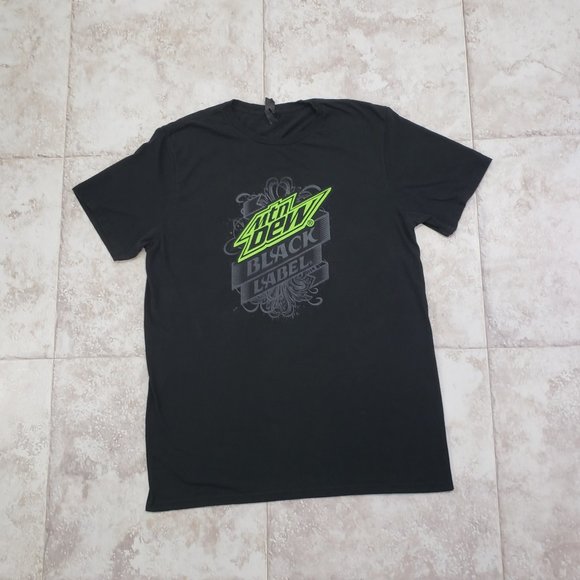 Black Label Moutain Dew Graphic Print Short Sleeve T Shirt Sz L The Concert Tee - Picture 1 of 7